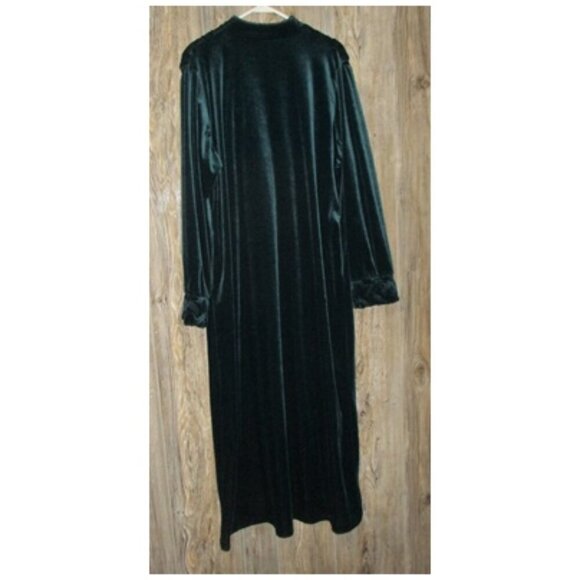 Vintage Delicates Robe Housecoat Nightgown Green Velour Womens Sz XL Vamp Goth - Picture 1 of 2